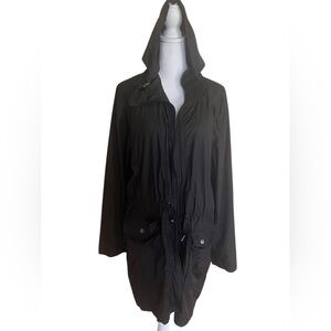 Women's Black Hooded Utility Jacket
